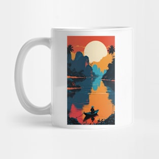 sunset on the river Mug